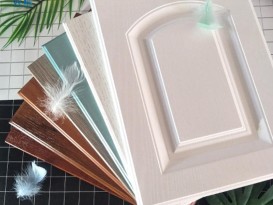 免喷胶膜吸塑美式实木橱柜板厨房衣柜专用